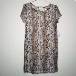 NWT sheer animal print mini dress/ long top (k)